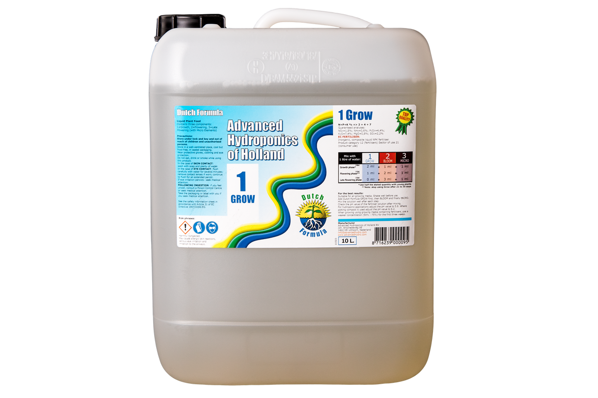 Dünger von Advanced Hydroponics - Dutch Formula - Grow/1 - 10 Liter