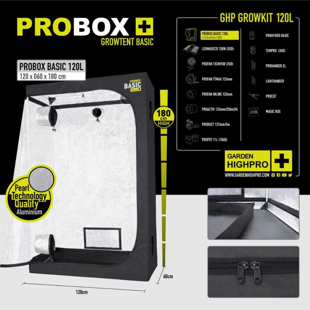 GARDEN HIGHPRO - Growbox PROBOX BASIC | LED 150W | 120x60x180cm