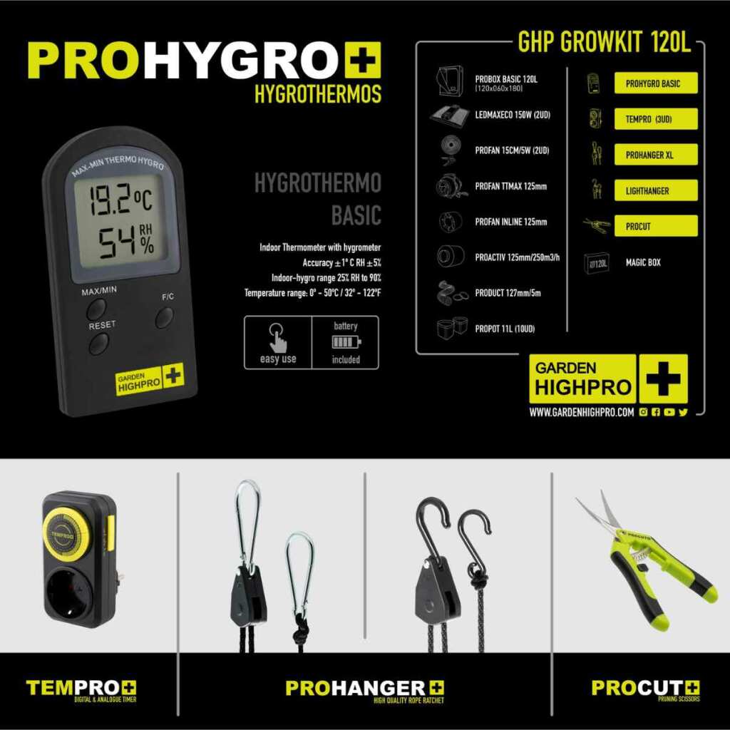 GARDEN HIGHPRO - Growbox PROBOX BASIC | LED 150W | 120x60x180cm