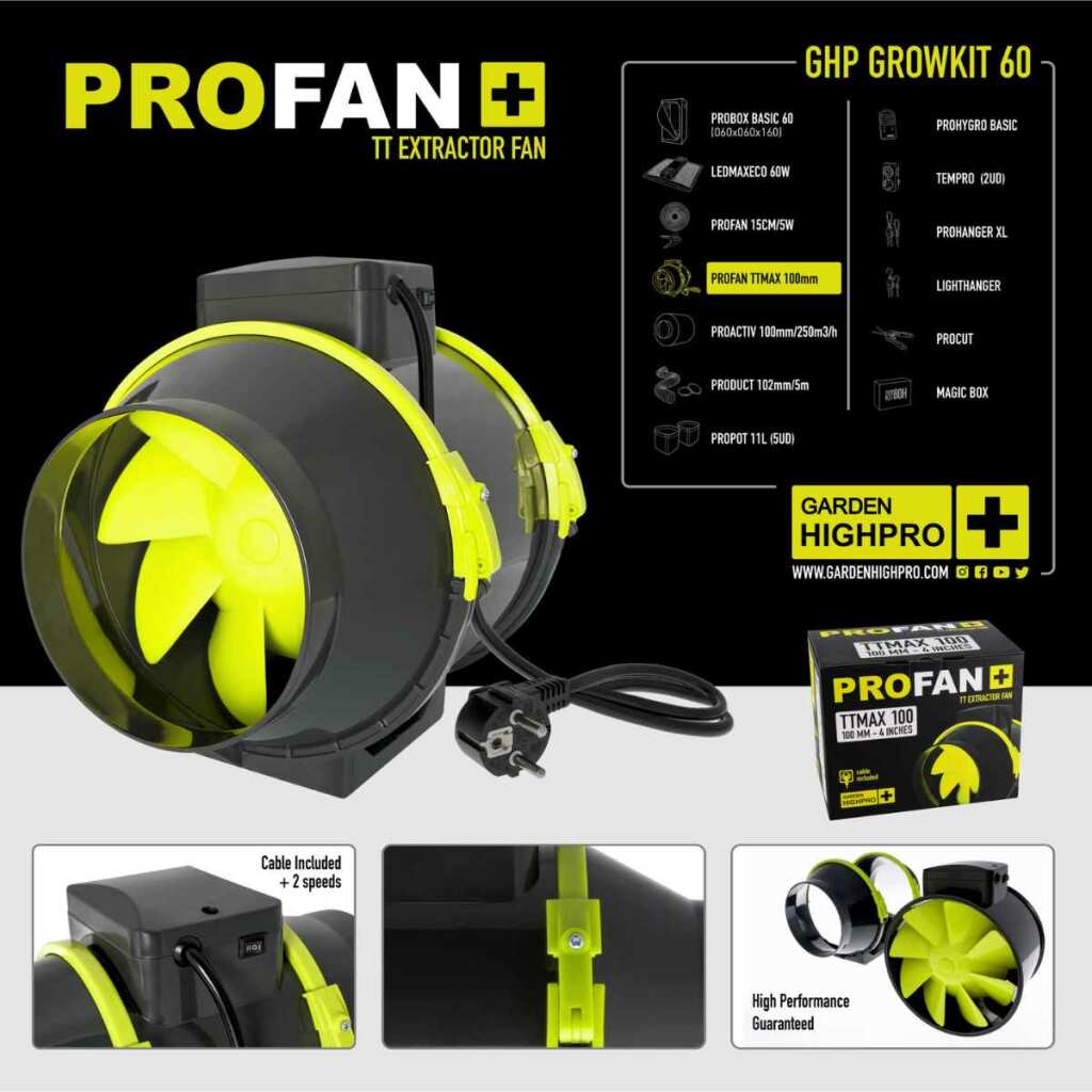 GARDEN HIGHPRO Growbox ECO Komplettset S | LED 60W | 60x60x160cm