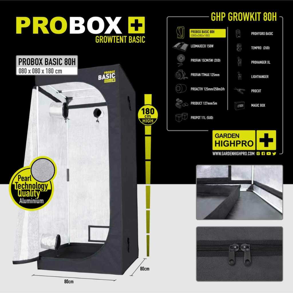 GARDEN HIGHPRO - Growbox PROBOX BASIC | LED 150W | 80x80x180cm